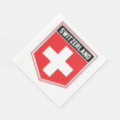 スイス国旗シールド スタンダードランチョンナプキン (角)