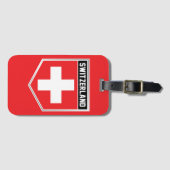 スイス国旗シールド ラゲッジタグ (正面横)