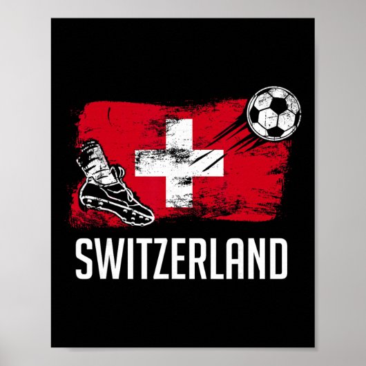 スイス国旗ジャージ スイスサッカー スイス ポスター (正面)