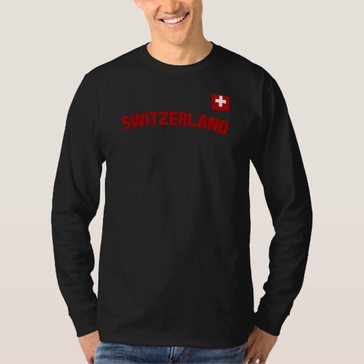 スイス国旗スイスプライド国際的国 Tシャツ (正面)