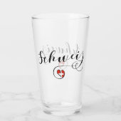 スイス国旗ハート、シュウィズ、スイス タンブラーグラス (裏面)