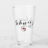 スイス国旗ハート、シュウィズ、スイス タンブラーグラス (正面)