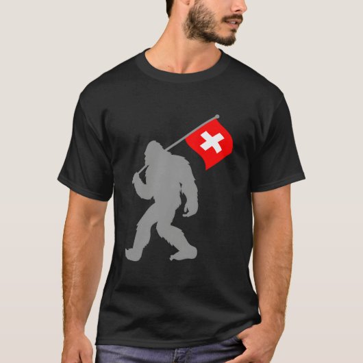 スイス国旗上のスイス旗 Tシャツ (正面)