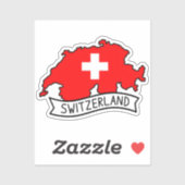 スイス国旗地図愛国心スイスプライド世界 シール (シート)