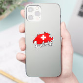 スイス国旗地図愛国心スイスプライド世界 シール (スマートフォン)