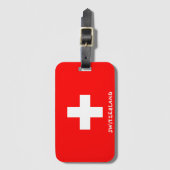 スイス国旗愛国 ラゲッジタグ (正面縦)