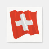 スイス国旗紙ナプキンス スタンダードカクテルナプキン (正面)