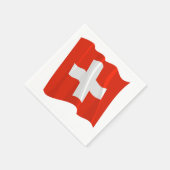 スイス国旗紙ナプキンス スタンダードカクテルナプキン (角)