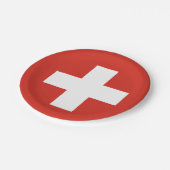 スイス国旗紙プレート ペーパープレート (アングル)