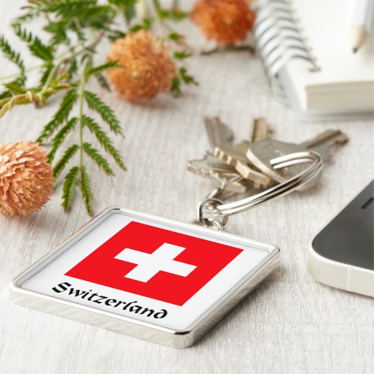 スイス国旗 キーホルダー (側面)