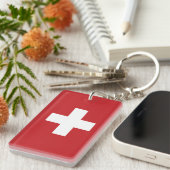 スイス国旗 キーホルダー (正面右)