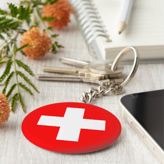 スイス国旗 キーホルダー (側面)