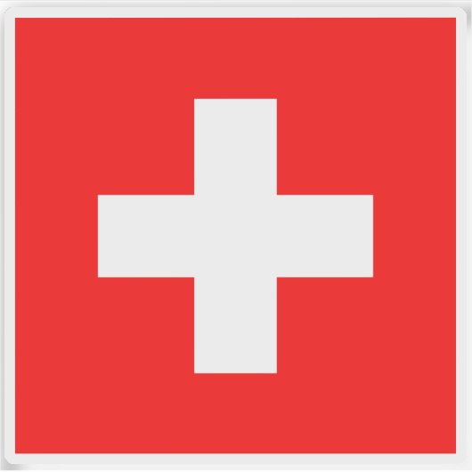 スイス国旗 シール (正面)