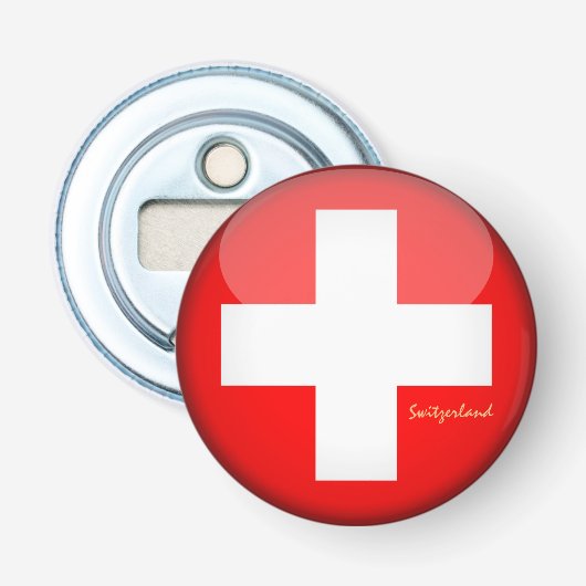 スイス国旗&スイスパーティー/スポーツドリンク瓶 栓抜き (正面)