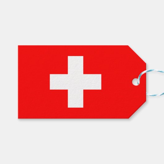 スイス国旗(スイス) ギフトタグ (正面(横))