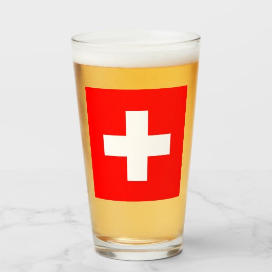 スイス国旗（スイス） タンブラーグラス (ドリンク正面)