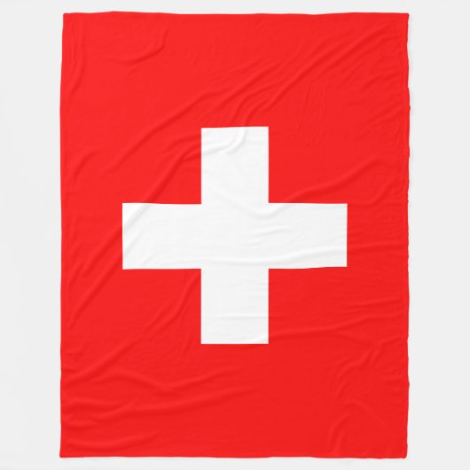 スイス国旗(スイス) フリースブランケット (正面)