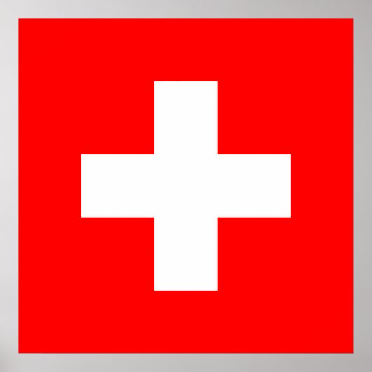 スイス国旗(スイス) ポスター (正面)