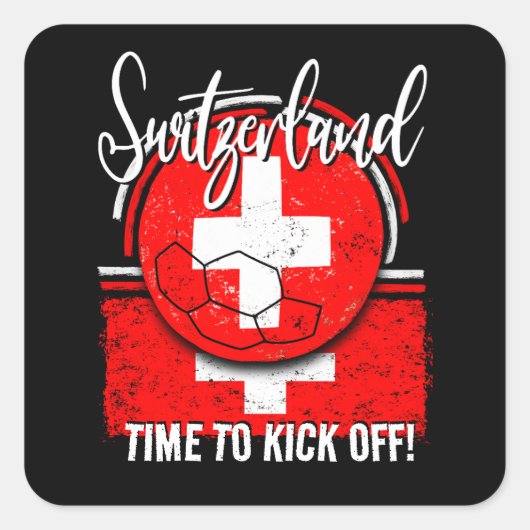 スイス国旗、スイス・ヨーロッパ・チーム スクエアシール (正面)