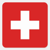 スイス国旗 スクエアシール (正面)