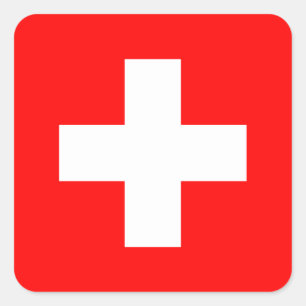 スイス国旗 スクエアシール
