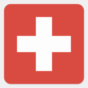 スイス国旗 スクエアシール