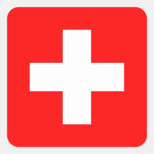 スイス国旗 スクエアシール