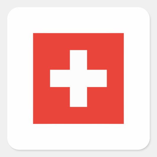 スイス国旗 スクエアシール (正面)