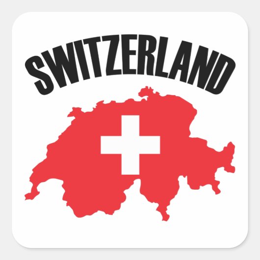 スイス国旗 スクエアシール (正面)