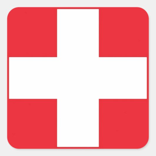 スイス国旗 スクエアシール (正面)
