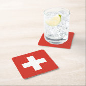 スイス国旗 スクエアペーパーコースター (インサイチュ)