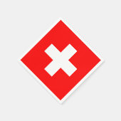 スイス国旗 スタンダードカクテルナプキン (角)