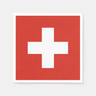 スイス国旗 スタンダードカクテルナプキン