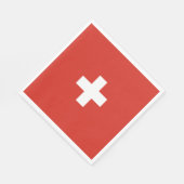 スイス国旗 スタンダードランチョンナプキン (角)