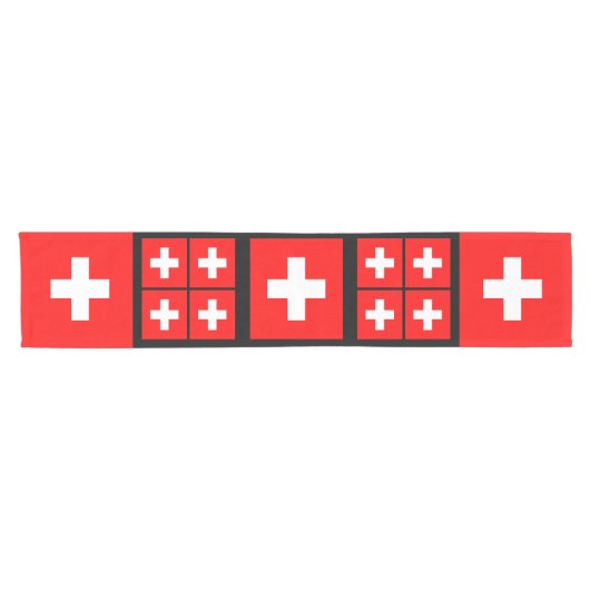 スイス国旗&スポーツファンハウスデコル/スイス ショートテーブルランナー (横)