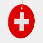 スイス国旗 セラミックオーナメント (右)