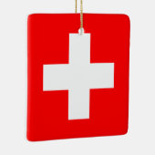 スイス国旗 セラミックオーナメント (右)