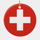 スイス国旗 セラミックオーナメント (裏面)