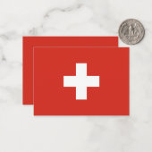 スイス国旗 ノートカード (正面/裏面インサイチュ)