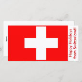 スイス国旗、ハッピーホリデー シーズンカード (正面/裏面)