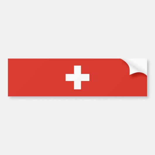 スイス国旗 バンパーステッカー (正面)