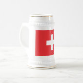 スイス国旗 ビールジョッキ (正面左)