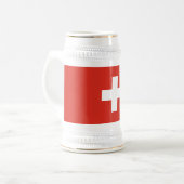 スイス国旗 ビールジョッキ (正面左)