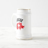 スイス国旗 ビールジョッキ (正面左)