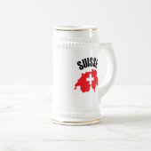 スイス国旗 ビールジョッキ (正面右)