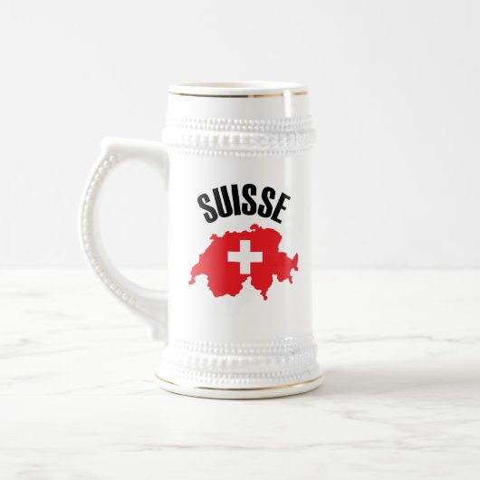 スイス国旗 ビールジョッキ (左)