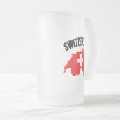 スイス国旗 フロストグラスビールジョッキ (正面右)