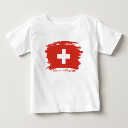 スイス国旗 ベビーTシャツ (正面)