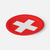 スイス国旗 ペーパープレート (アングル)