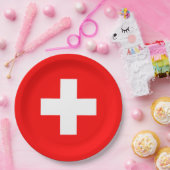 スイス国旗 ペーパープレート (パーティー)